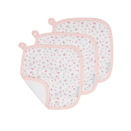 All4Ella Wash Cloths 3pk - Pink Petals