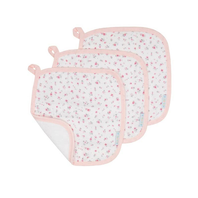 All4Ella Wash Cloths 3pk - Pink Petals