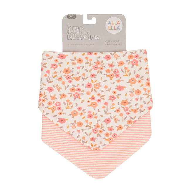 All4Ella Bandana Bibs 2pk - Floral Bouquet