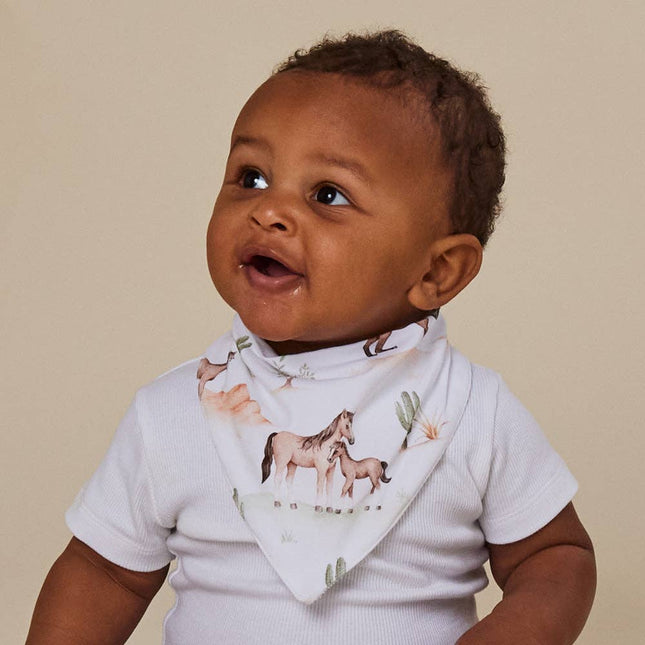 Snuggle Hunny Wild Horses Organic Dribble Bib