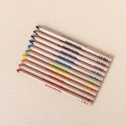 Honeysticks Beeswax Pencils Jumbo Triangles 10pk