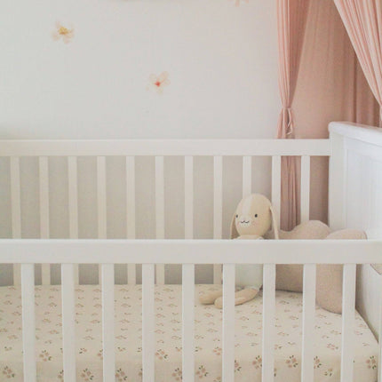 Organic Cotton Muslin Fitted Cot Sheet – Daisy Print