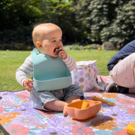 We Might Be Tiny Catchie Silicone Baby Bibs 2.0-We Might Be Tiny-Sage & Yellow-Hello Charlie