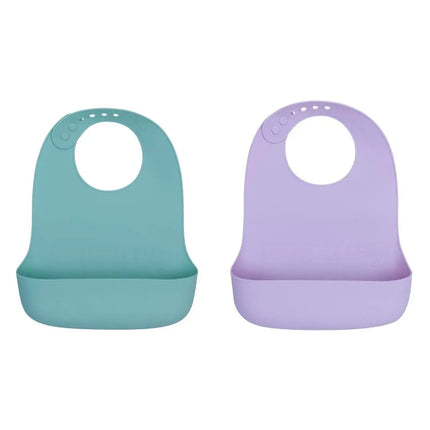 We Might Be Tiny Catchie Silicone Baby Bibs 2.0-We Might Be Tiny-Lilac & Pistachio-Hello Charlie