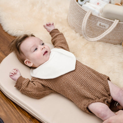 Kiin Baby Bamboo Cotton Dribble Bib: Ivory