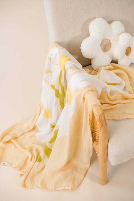 Organic Muslin Swaddle - Fleur (Limited Edition): Fleur - Umber