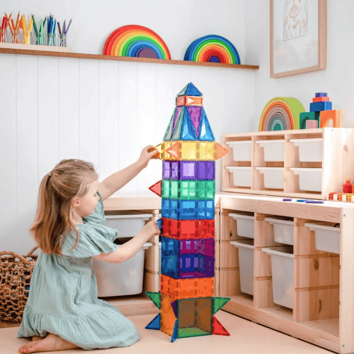 Connetix Creative Pack 102 Pcs Magnetic Tiles - Rainbow - Hello Charlie