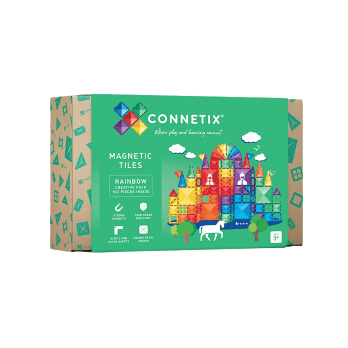 Connetix Creative Pack 102 Pcs Magnetic Tiles - Rainbow - Hello Charlie