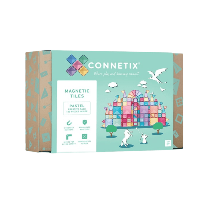 Connetix Creative Pack 120 Pcs Magnetic Tiles - Pastel - Hello Charlie