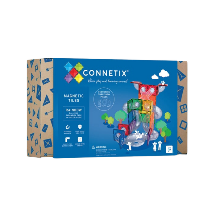 Connetix Tiles Ball Run Magnetic - 66 pcs Expansion Pack - Rainbow-Hello-Charlie