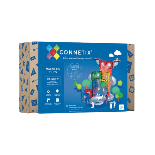 Connetix Tiles Ball Run Magnetic - 66 pcs Expansion Pack - Rainbow - Hello Charlie