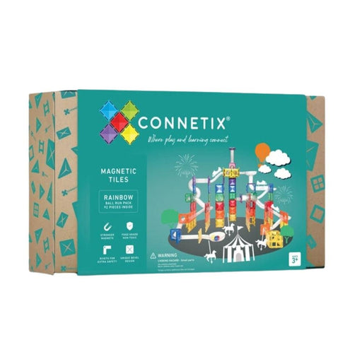 Connetix Tiles Ball Run Magnetic - 92 pcs Pack - Rainbow - Hello Charlie