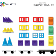 Connetix Transport Pack 50 Pcs Magnetic Tiles - Rainbow-Connetix-Hello Charlie