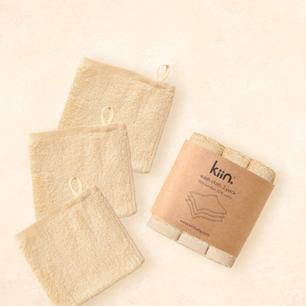 Kiin Baby Wash Cloths 3 Pack: Buttercup