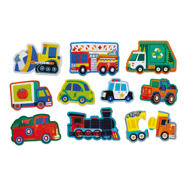 Crocodile Creek Let's Begin Puzzle 2 pc - Vehicles (Box)