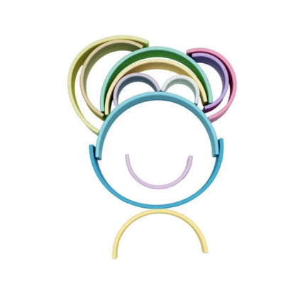 Dëna Toys Silicone Rainbow Stacking Toy - Pastel 12-Dena Toys-Hello Charlie