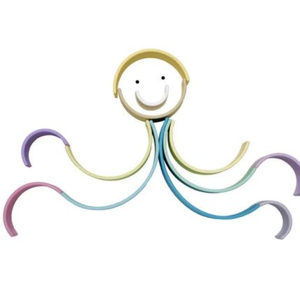 Dëna Toys Silicone Rainbow Stacking Toy - Pastel 12-Dena Toys-Hello Charlie