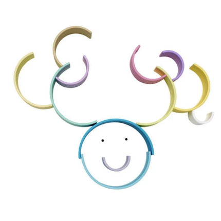 Dëna Toys Silicone Rainbow Stacking Toy - Pastel 12-Dena Toys-Hello Charlie