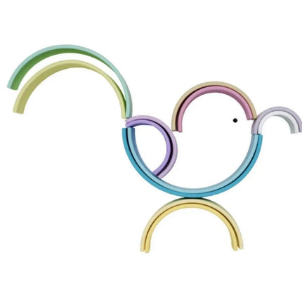 Dëna Toys Silicone Rainbow Stacking Toy - Pastel 12-Dena Toys-Hello Charlie