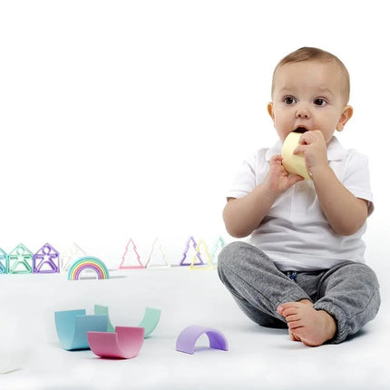 Dëna Toys Silicone Rainbow Stacking Toy - Pastel 12-Dena Toys-Hello Charlie