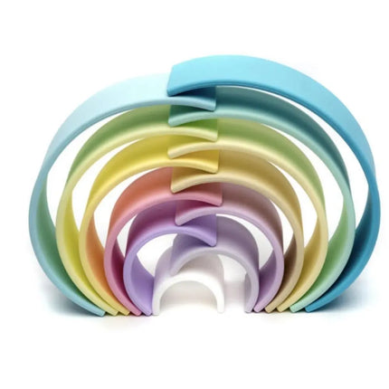 Dëna Toys Silicone Rainbow Stacking Toy - Pastel 12-Dena Toys-Hello Charlie