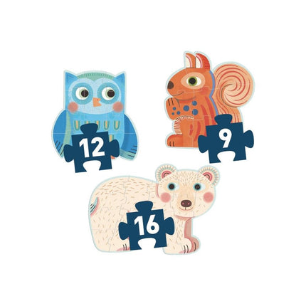 Djeco Progressive Toddler Puzzle Set - In The Forest-Djeco-Hello Charlie