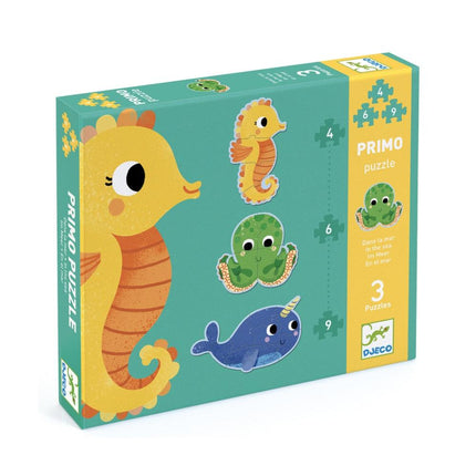 Djeco Progressive Toddler Puzzle Set - In The Sea-Djeco-Hello Charlie