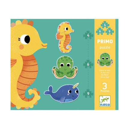 Djeco Progressive Toddler Puzzle Set - In The Sea-Djeco-Hello Charlie