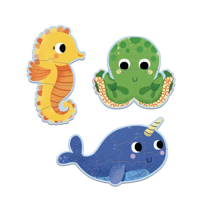 Djeco Progressive Toddler Puzzle Set - In The Sea-Djeco-Hello Charlie