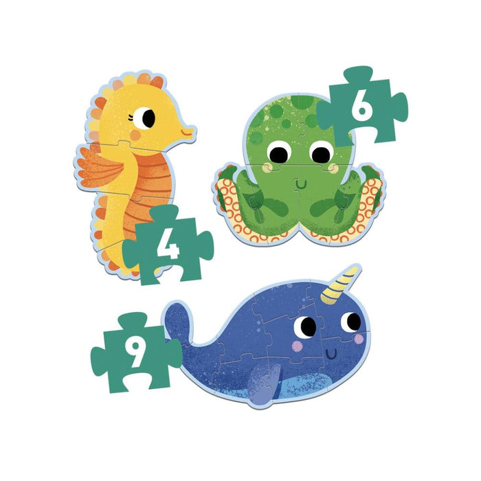 Djeco Progressive Toddler Puzzle Set - In The Sea - Hello Charlie