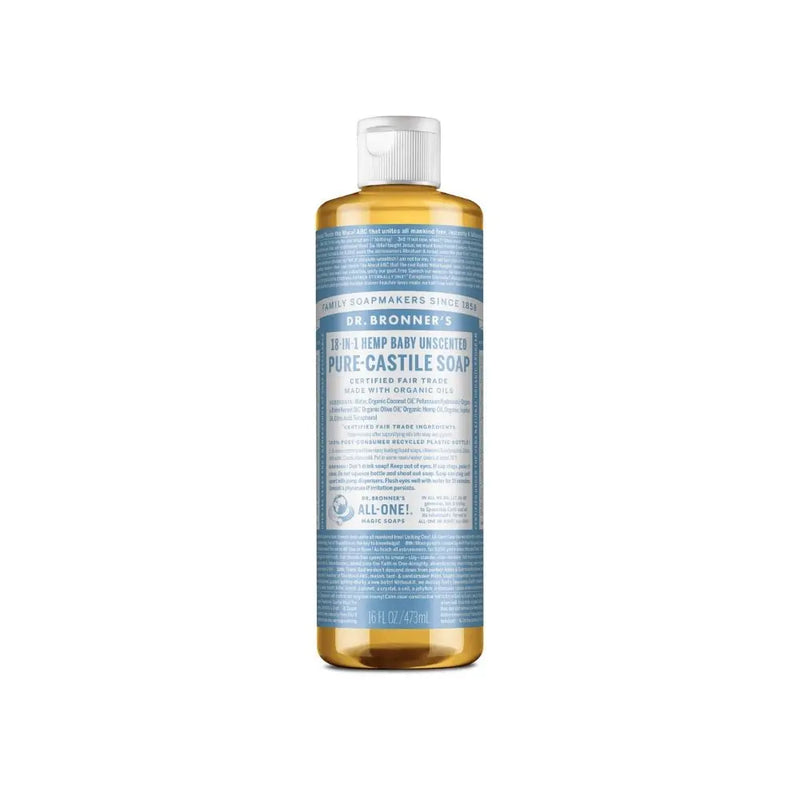 Dr. Bronner's Liquid Castile Soap - Baby Unscented-Dr Bronner-473ml-Hello Charlie