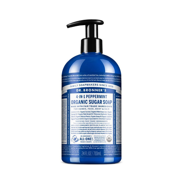 Dr. Bronner's Organic Sugar Soap - Peppermint - Hello Charlie