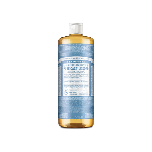Dr. Bronner's Liquid Castile Soap - Baby Unscented-946 ml-Hello-Charlie