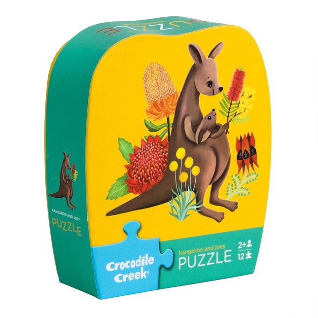 Crocodile Creek Mini Puzzle 12 pc - Kangaroo & Joey