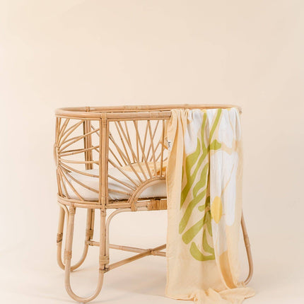 Kiin Baby Organic Muslin Swaddle - Fleur (Limited Edition): Fleur - Umber