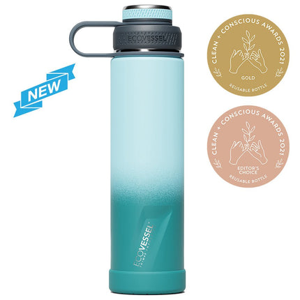 EcoVessel The Boulder TriMax Triple Insulated Water Bottle with Strainer - 700ml-EcoVessel-Black Shadow-Hello Charlie