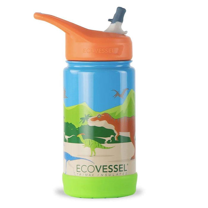 EcoVessel The Frost TriMax Kids Triple Insulated Water Bottle with Straw - 355ml-Dinosour-Hello-Charlie