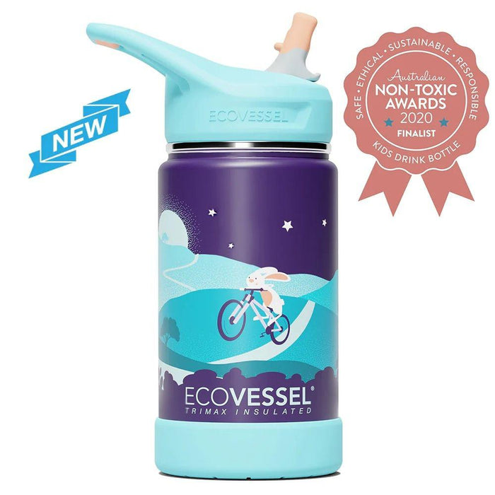 EcoVessel The Frost TriMax Kids Triple Insulated Water Bottle with Straw - 355ml-Outer Space-Hello-Charlie