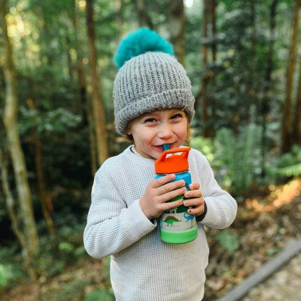 EcoVessel The Frost TriMax Kids Triple Insulated Water Bottle with Straw - 355ml-EcoVessel-Dinosour-Hello Charlie
