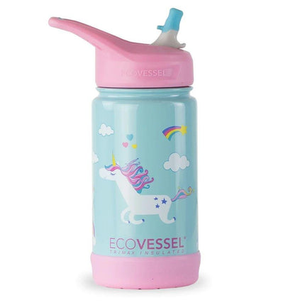 EcoVessel The Frost TriMax Kids Triple Insulated Water Bottle with Straw - 355ml-EcoVessel-Unicorn-Hello Charlie