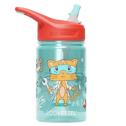 EcoVessel The Splash Kids Tritan Water Bottle with Straw - 355ml-EcoVessel-Science Cat-Hello Charlie
