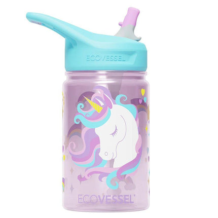 EcoVessel The Splash Kids Tritan Water Bottle with Straw - 355ml-EcoVessel-Unicorn-Hello Charlie