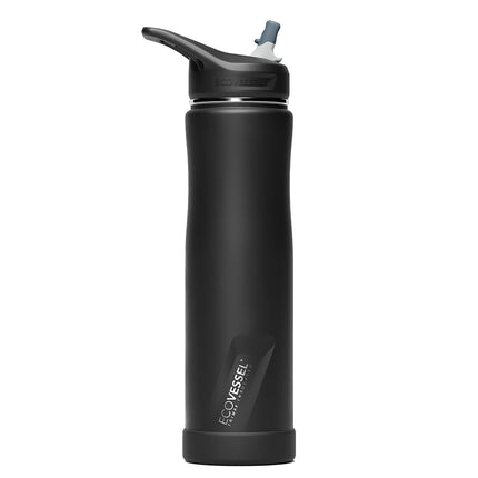 EcoVessel The Summit TriMax Triple Insulated Water Bottle with Straw - 700ml-EcoVessel-Black Shadow-Hello Charlie