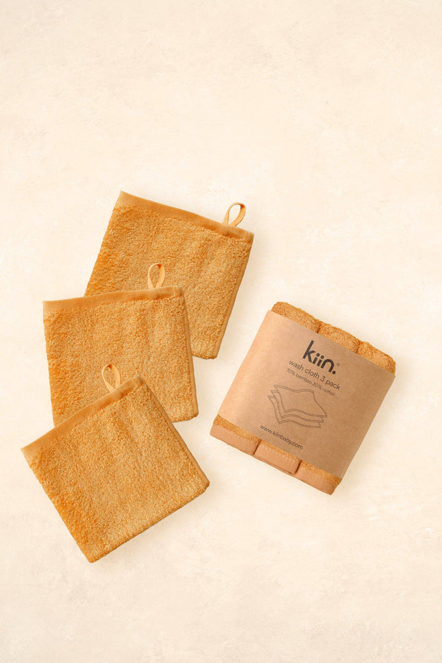 Kiin Baby Wash Cloths 3 Pack: Caramel
