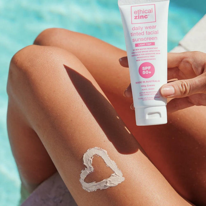 Ethical Zinc Daily Wear Tinted Zinc Sunscreen for Face SPF50+ - Light - Hello Charlie