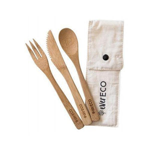 Ever Eco Bamboo Cutlery Set With Organic Cotton Pouch--Hello-Charlie