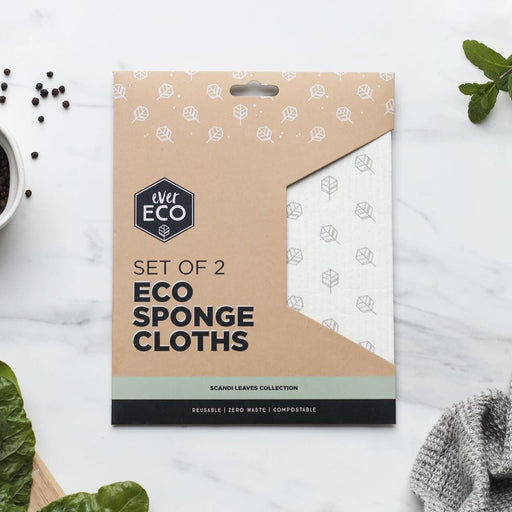 Ever Eco Eco Sponge Cloths - Scandi Leaves - Hello Charlie