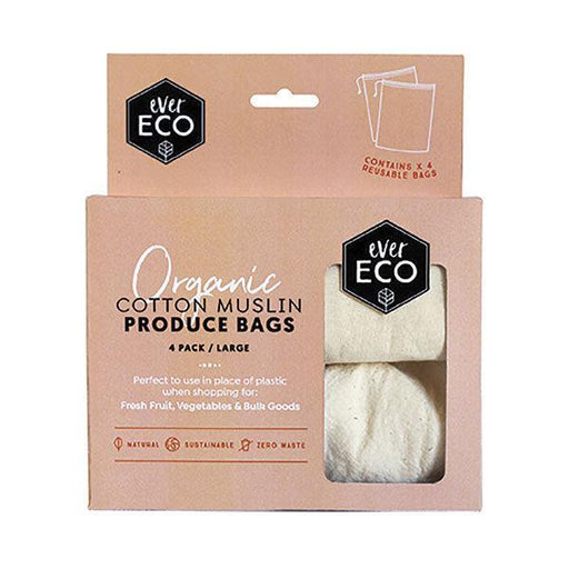 Ever Eco Reusable Produce Bags Organic Cotton Muslin - 4 Pack--Hello-Charlie