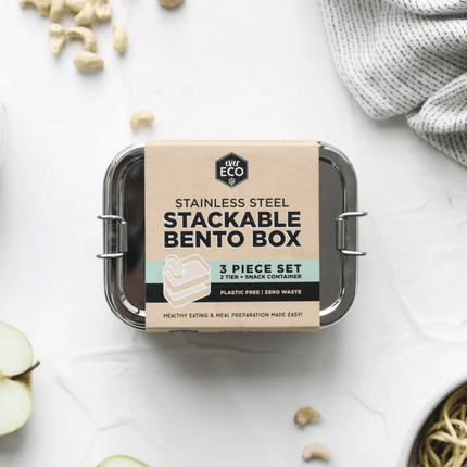 Ever Eco Stackable Bento Lunch Box 2 Tier + Mini Container - 1200ml-Ever Eco-Hello Charlie