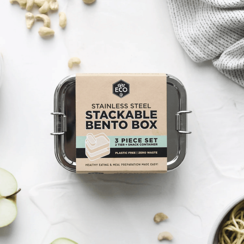 Ever Eco Stackable Bento Lunch Box 2 Tier + Mini Container - 1200ml-Ever Eco-Hello Charlie